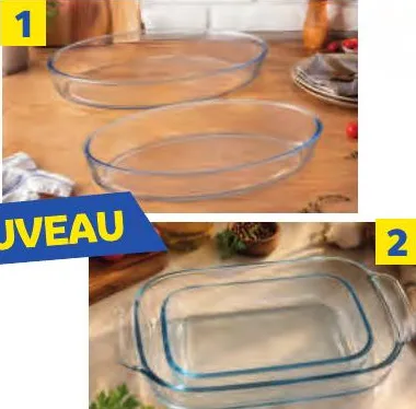 2 plats à four rectangulaires oval