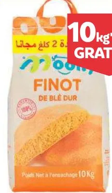 Farine finot de blé dur Moony 10kg