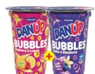 2 yaourts à boire Dan'Up Bubbles mixte