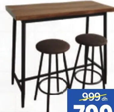 Table haute avec 2 chaises