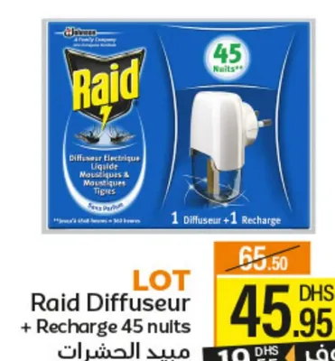 LOT Raid Diffuseur + Recharge 45 nuits