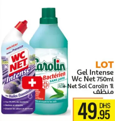 LOT Gel Intense Wc Net 750ml + Net Sol Carolin 1l