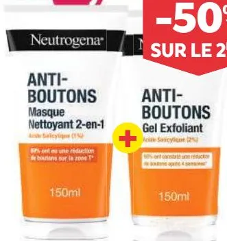 Masque anti-boutons Neutrogena 150ml + gel nettoyant 150ml