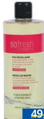 Eau micellaire Sofresh 400ml