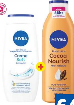Lait pour le corps Nivea 200ml + gel douche 250ml