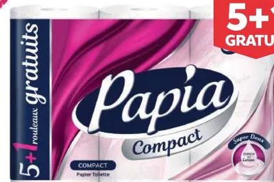 6 rouleaux de papier toilette 3 plis Papia Compact